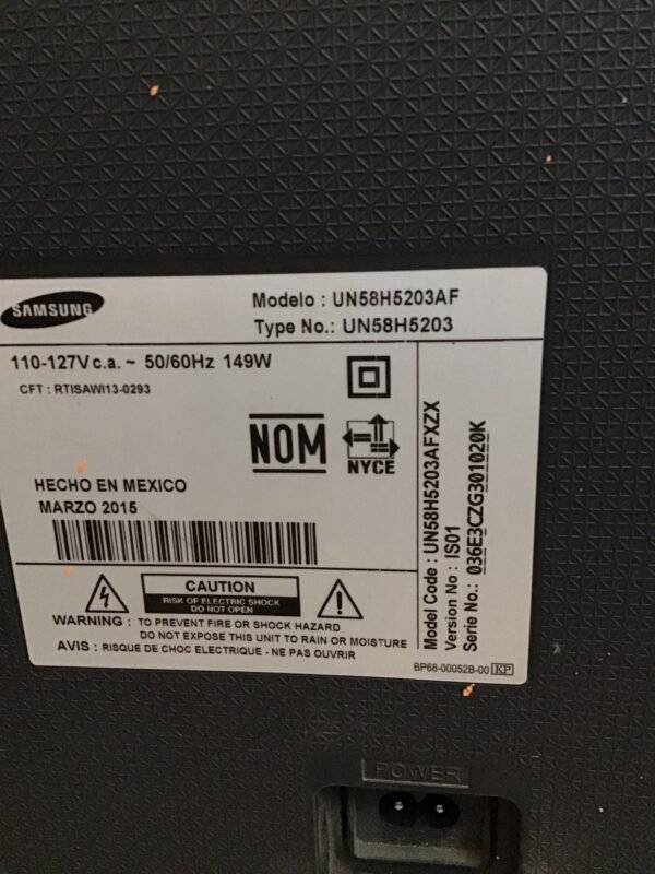 Pantalla Samsung 58” SC-G