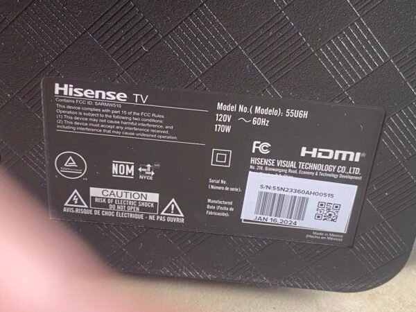 Pantalla Hisense 55” SC-G