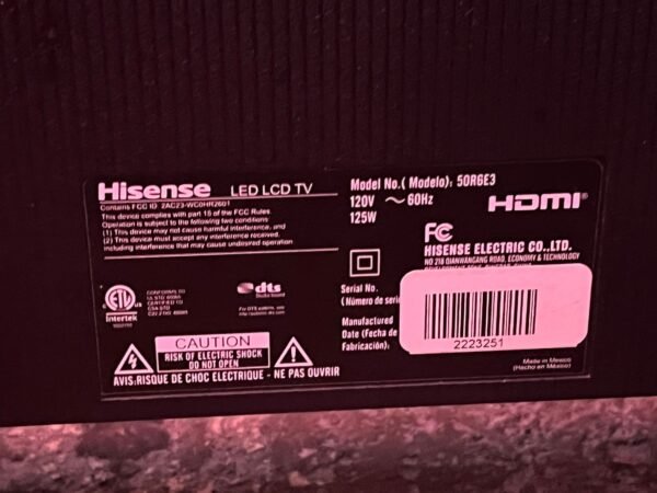 Pantalla Hisense 50 pulgadas P,.-:TRC